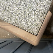 Modular Upholstered Sofa with Oak Wood Corners – Custom Seating - H|F AtelierLEATHERottomanHUNTEDFOX - Modular Upholstered Sofa with Oak Wood Corners – Custom Seating