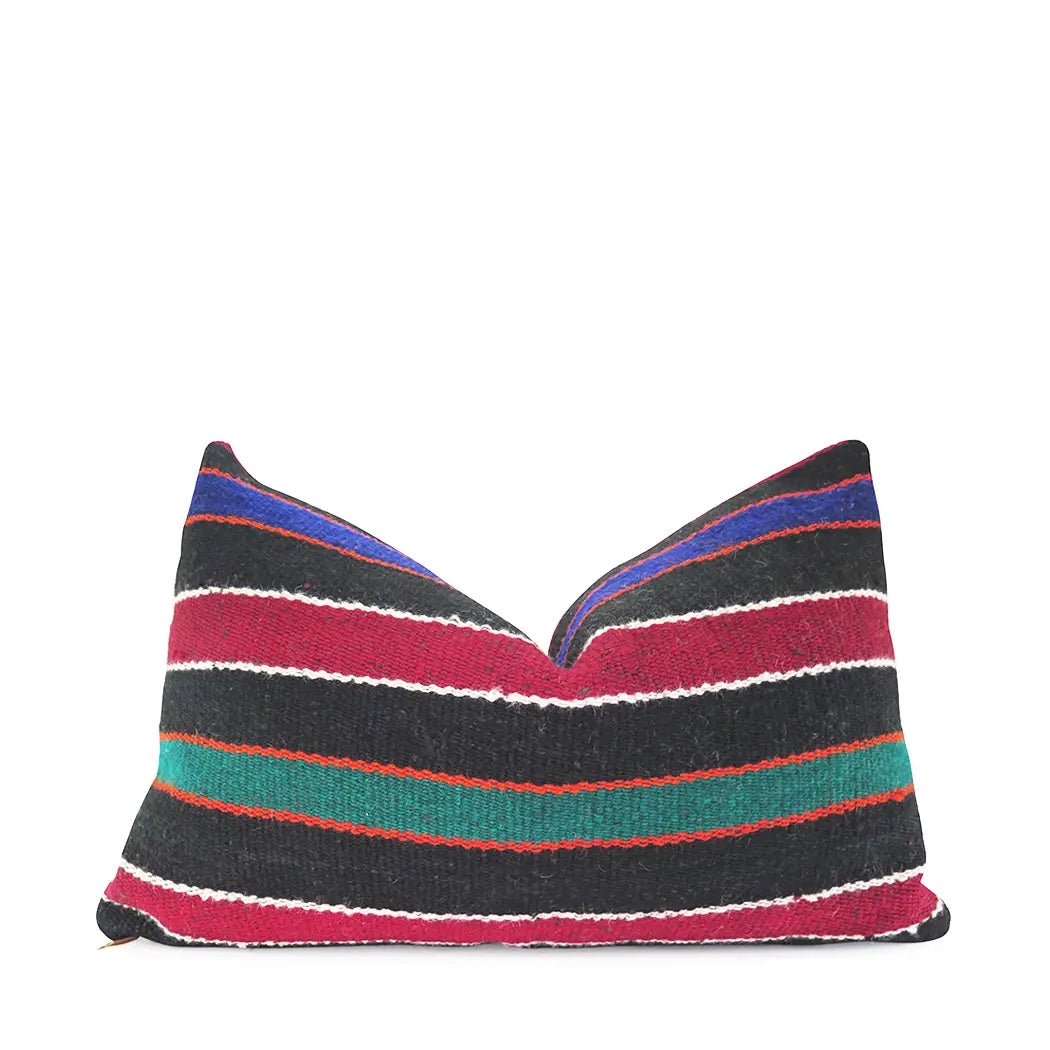 Multicolored Dark Tones Kilim | Accent Pillow