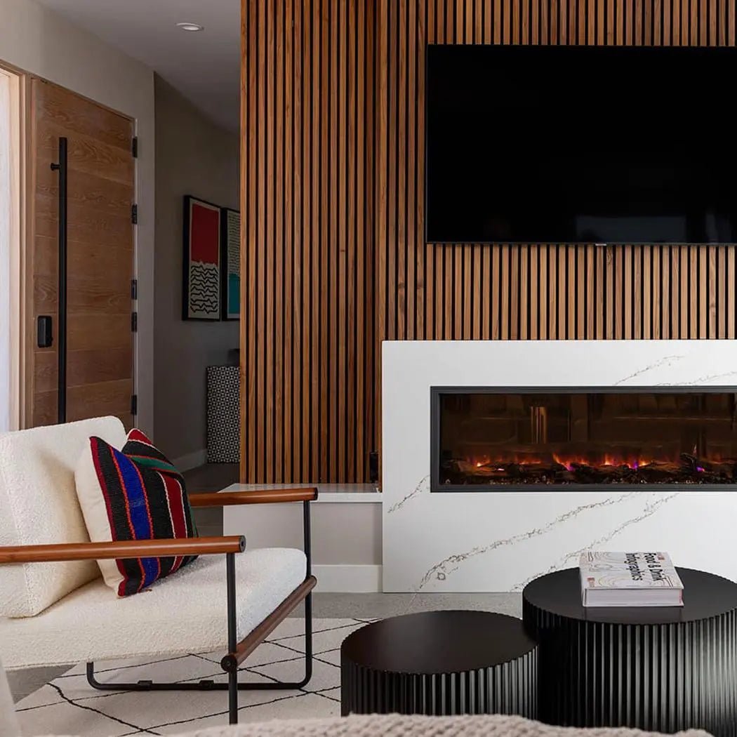 Multicolored Dark Tones Kilim | Accent Pillow - BlackBlueGreenHUNTEDFOX - modern living room with wood paneled walls nd colorful pillow