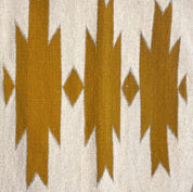 Mustard Gold Aztec Wool Throw Pillow - BlueNATIVEneutralHUNTEDFOX - Colorful Artisinal Wool Throw Pillow - HUNTEDFOX