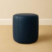 Genuine Leather Round Ottoman or Pouf | Multiple Colors & Sizes