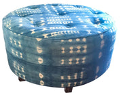 Ottoman | COM Custom Round Ottoman Foot Stool or Pouf - H|F AtelierindigoLEATHERHUNTEDFOX - Ottoman | COM Custom Round Ottoman Foot Stool or Pouf