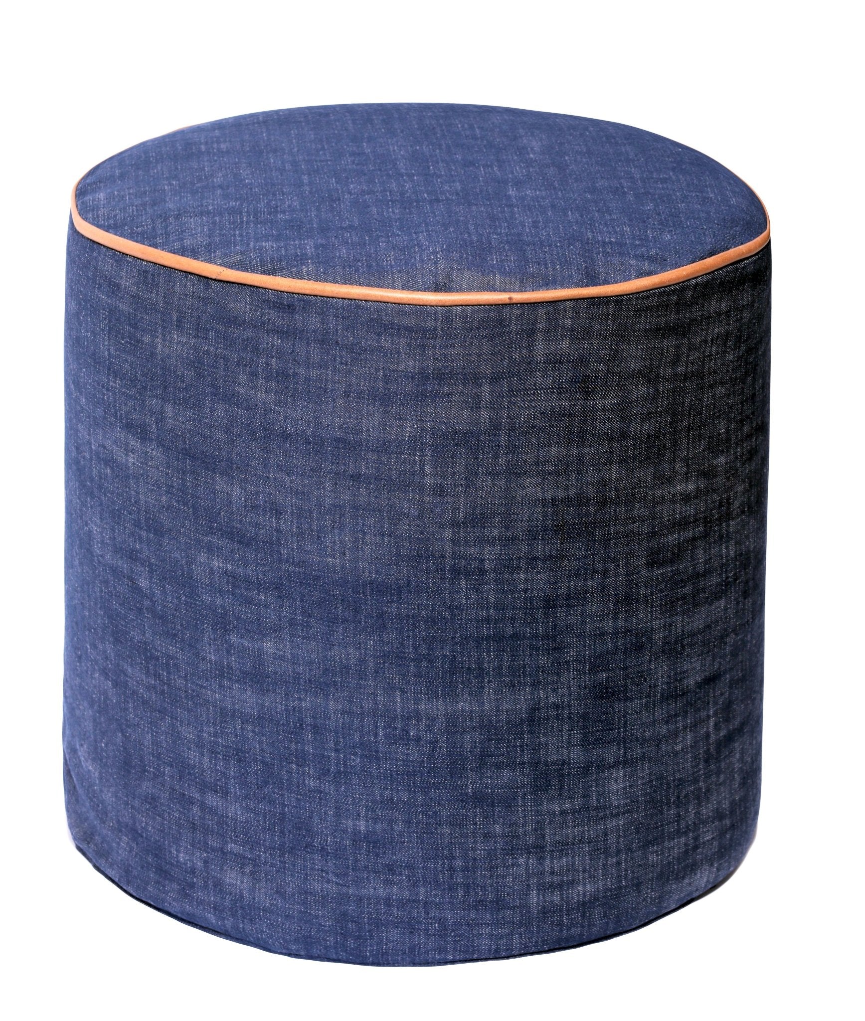 Ottoman | COM Custom Round Ottoman Foot Stool or Pouf - H|F AtelierindigoLEATHERHUNTEDFOX - Ottoman | COM Custom Round Ottoman Foot Stool or Pouf