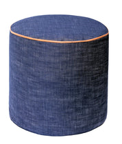 Ottoman | COM Custom Round Ottoman Foot Stool or Pouf - H|F AtelierindigoLEATHERHUNTEDFOX - Ottoman | COM Custom Round Ottoman Foot Stool or Pouf