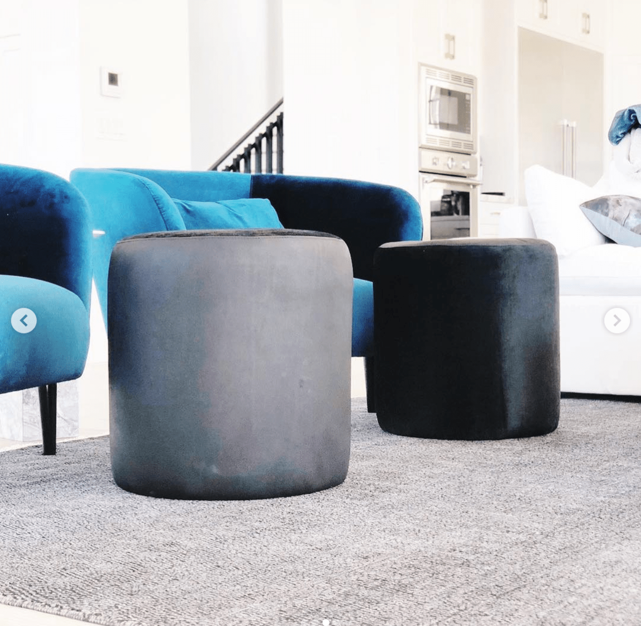 Ottoman | COM Custom Round Ottoman Foot Stool or Pouf - H|F AtelierindigoLEATHERHUNTEDFOX - Ottoman | COM Custom Round Ottoman Foot Stool or Pouf