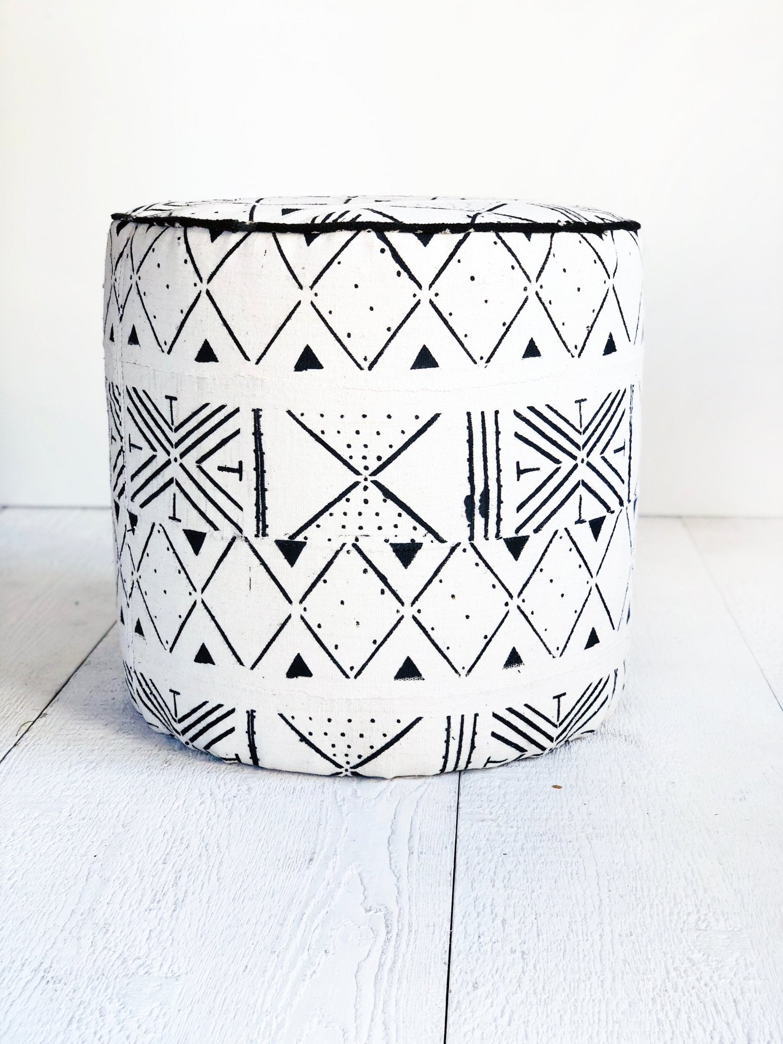Ottoman | COM Custom Round Ottoman Foot Stool or Pouf - H|F AtelierindigoLEATHERHUNTEDFOX - Ottoman | COM Custom Round Ottoman Foot Stool or Pouf