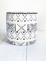 Ottoman | COM Custom Round Ottoman Foot Stool or Pouf - H|F AtelierindigoLEATHERHUNTEDFOX - Ottoman | COM Custom Round Ottoman Foot Stool or Pouf