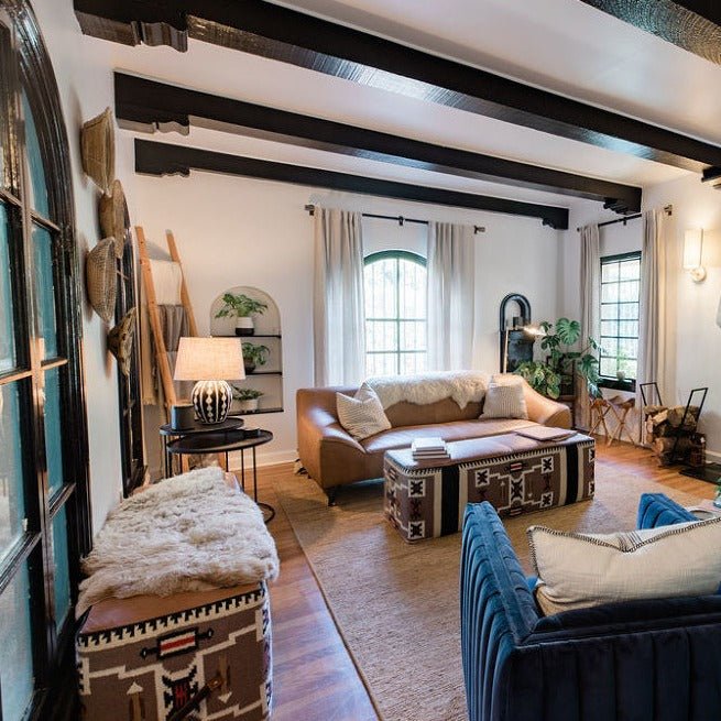 Ottoman | Rectangular with Handles Custom - H|F AtelierLEATHERottomanHUNTEDFOX - Ottoman | Rectangular with Handles Custom