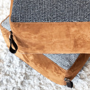 Ottoman | Square Custom Suede Foot Stools or Pouf w/ Handle - H|F AtelierseatingShopify CollectiveHUNTEDFOX - Ottoman | Square Custom Suede Foot Stools or Pouf w/ Handle - H|F AtelierseatingShopify CollectiveHUNTEDFOX - Ottoman | Square Custom Suede Foot Stools or Pouf w/ Handle