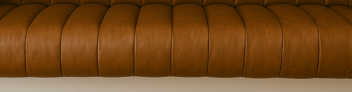 Overstuffed leather banquette – custom retro dining nook seating - H|F AtelierShopify CollectiveHUNTEDFOX - Overstuffed leather banquette – custom retro dining nook seating