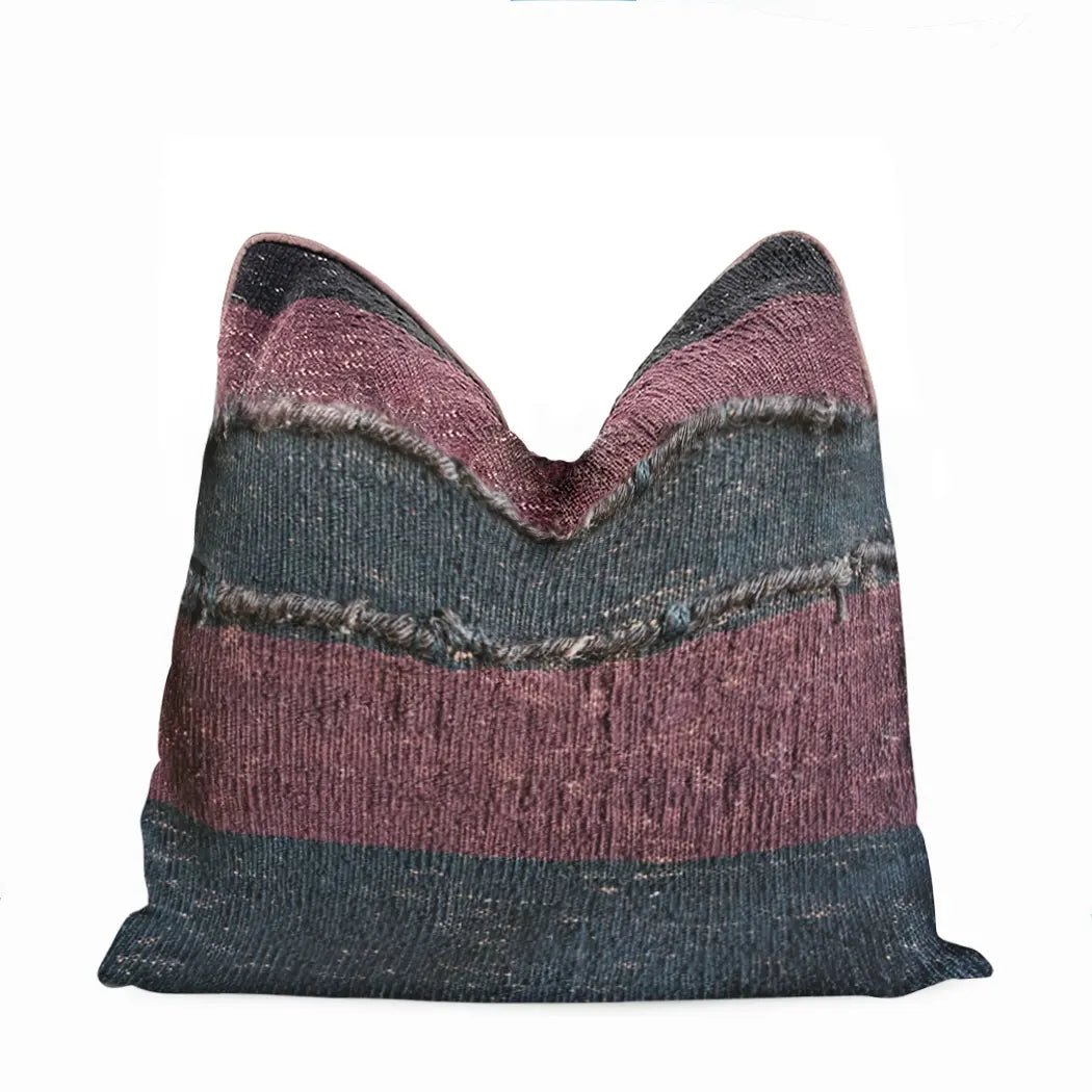 Plumb Purple and Black Striped Pillow