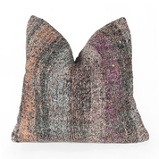 Purple Salt And Pepper Rainbow Accent Pillow - BlackGreykilimHUNTEDFOX - throw pillow with purple and soft orange rainbow speckles