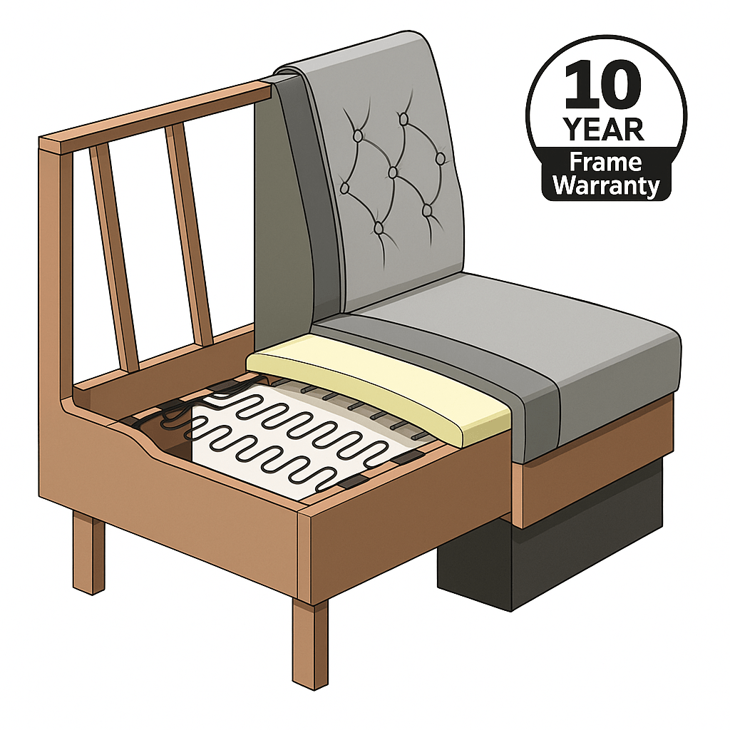 Ribbed Black Leather Banquette - H|F AtelierShopify CollectiveHUNTEDFOX - Ribbed Black Leather Banquette