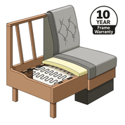 Ribbed Black Leather Banquette - H|F AtelierShopify CollectiveHUNTEDFOX - Ribbed Black Leather Banquette