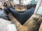 Ribbed Black Leather Sofa or Banquette - H|F AtelierShopify CollectiveHUNTEDFOX - Ribbed Black Leather Sofa or Banquette