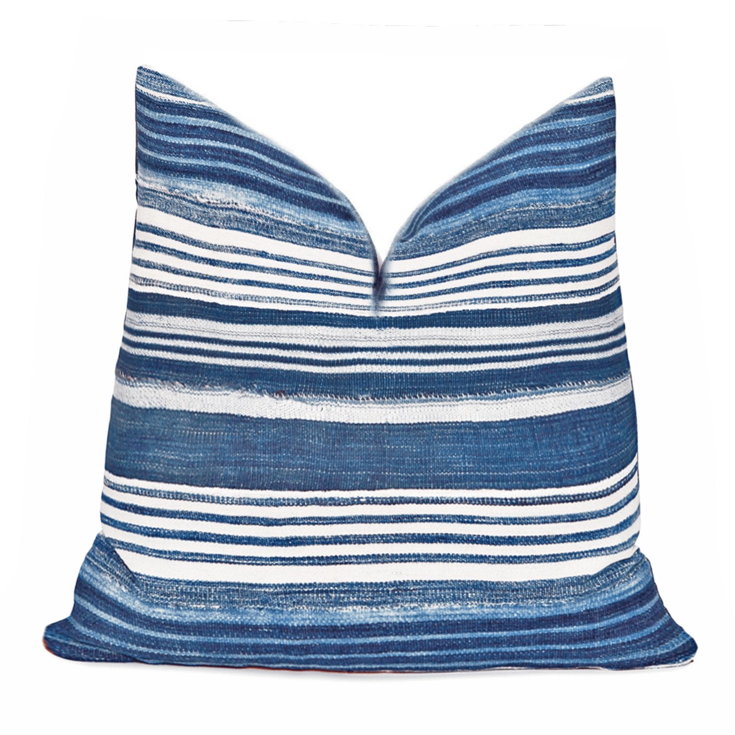 Shades of Blue Striped Throw Pillow