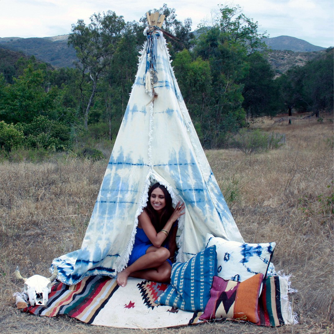 Shibori Denim Teepee BLue And White Boho Tee Pee – HUNTEDFOX