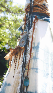 Shibori Denim Teepee - BlueHOME DECORkidsHUNTEDFOX - Shibori Denim Teepee - HUNTEDFOX