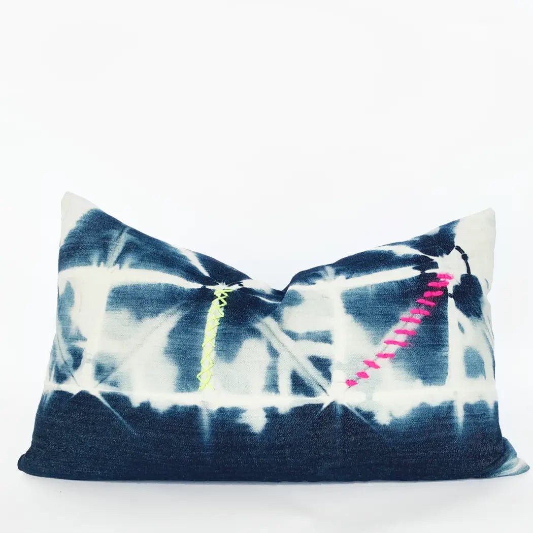 Shibori Denim Throw Pillows
