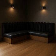 SK | CUSTOM Banquette Seating With Velvet Fluted Backrest - HUNTEDFOX - SK | CUSTOM Banquette Seating With Velvet Fluted Backrest