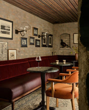 SK | CUSTOM Banquette Seating With Velvet Fluted Backrest - HUNTEDFOX - velvet and leather banquette seating