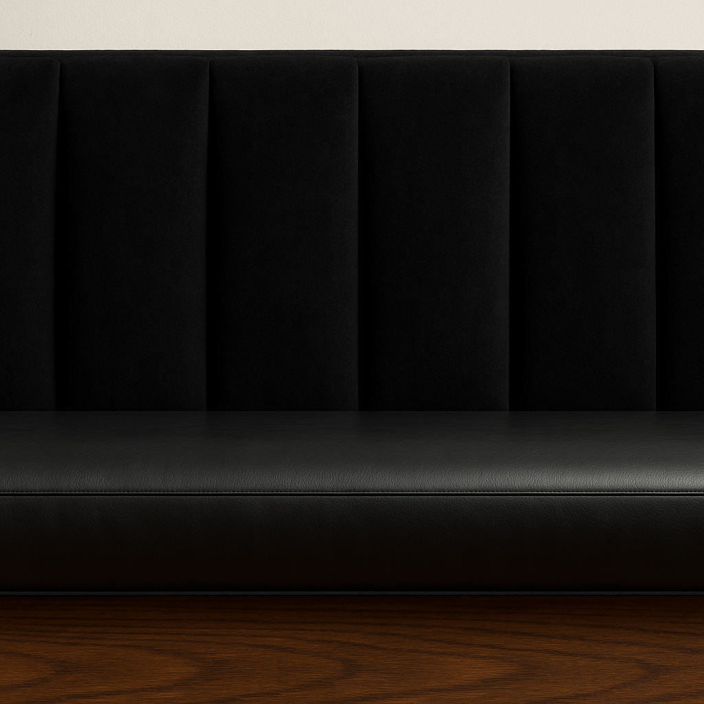 SK | CUSTOM Banquette Seating With Velvet Fluted Backrest - HUNTEDFOX - SK | CUSTOM Banquette Seating With Velvet Fluted Backrest