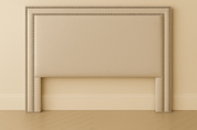 Tan Hotel Headboard with Double Nailhead Trim - bedroomBrownheadboardHUNTEDFOX - Tan Hotel Headboard with Double Nailhead Trim