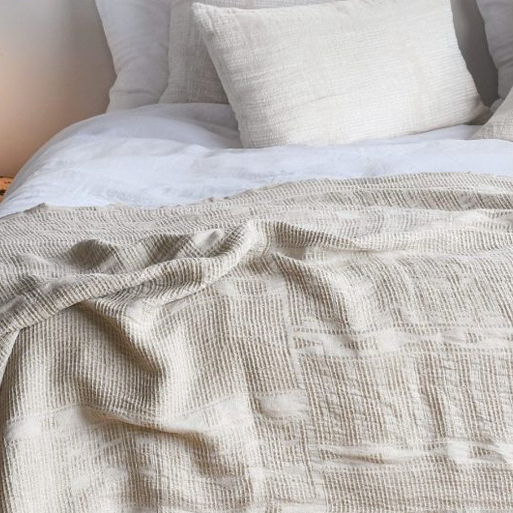 Jacquard Tribal Linen Textured Throw | Multiple Colors