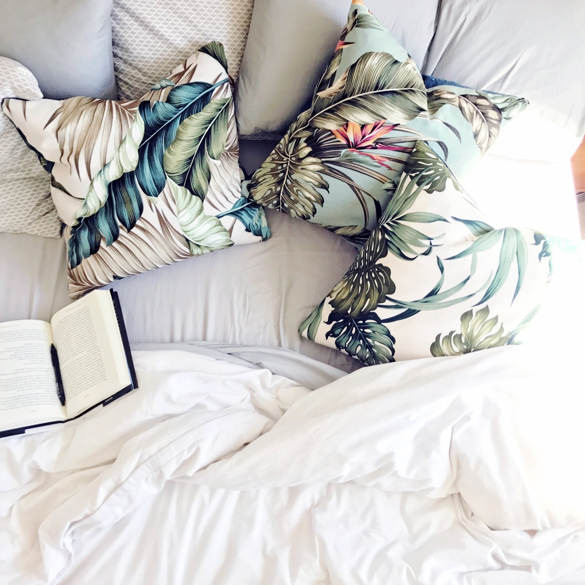 Tropical Accent Pillow - botanicalCROSSCHECKkidsHUNTEDFOX - Tropical Accent Pillow - HUNTEDFOX