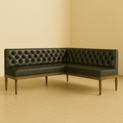 Tufted Leather Banquette – Corner Bench for Kitchen or Restaurant - H|F AtelierShopify CollectiveHUNTEDFOX - Tufted Leather Banquette – Corner Bench for Kitchen or Restaurant