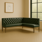 Tufted Leather Banquette – Corner Bench for Kitchen or Restaurant - H|F AtelierShopify CollectiveHUNTEDFOX - Tufted Leather Banquette – Corner Bench for Kitchen or Restaurant