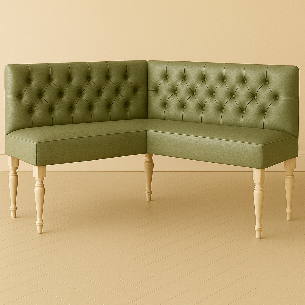 Tufted Leather Banquette – Corner Bench for Kitchen or Restaurant - H|F AtelierShopify CollectiveHUNTEDFOX - Tufted Leather Banquette – Corner Bench for Kitchen or Restaurant