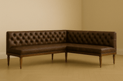 Tufted Leather Banquette – Corner Bench for Kitchen or Restaurant - H|F AtelierShopify CollectiveHUNTEDFOX - Tufted Leather Banquette – Corner Bench for Kitchen or Restaurant