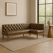 Tufted Leather Banquette – Corner Bench for Kitchen or Restaurant - H|F AtelierShopify CollectiveHUNTEDFOX - Tufted Leather Banquette – Corner Bench for Kitchen or Restaurant