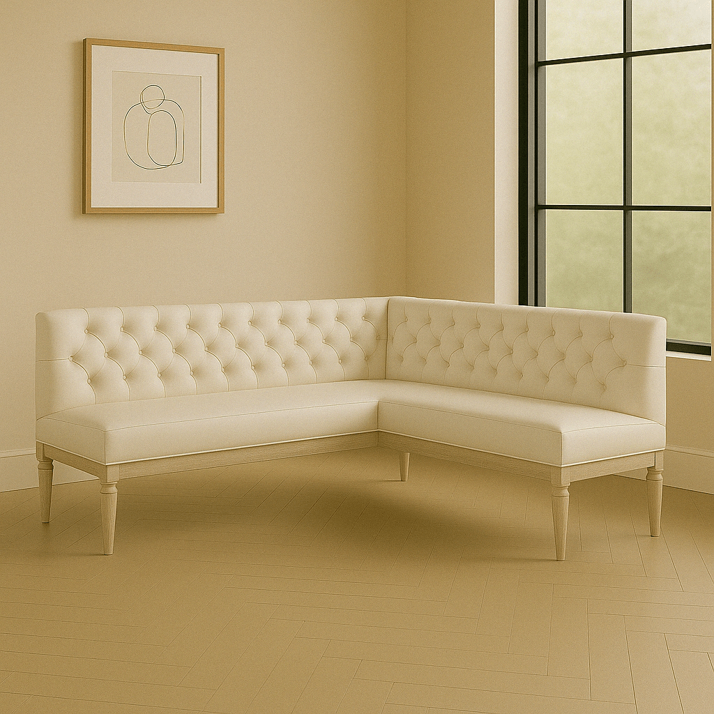 Tufted Leather Banquette – Corner Bench for Kitchen or Restaurant - H|F AtelierShopify CollectiveHUNTEDFOX - Tufted Leather Banquette – Corner Bench for Kitchen or Restaurant
