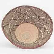 Two Tone Woven African Baskets | Multiple Sizes & Styles - basketBlackBrownHUNTEDFOX - Two Tone Woven African Round Catch All Basket diamond pattern