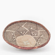 Two Tone Woven African Baskets | Multiple Sizes & Styles - basketBlackBrownHUNTEDFOX - Two Tone Woven African Round Catch All Basket small