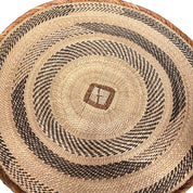 Two Tone Woven African Baskets | Multiple Sizes & Styles - basketBlackBrownHUNTEDFOX - Two Tone Woven African Baskets | Multiple Sizes & Styles - basketBlackBrownHUNTEDFOX - Two Tone Woven African Round Catch All Basket large flat