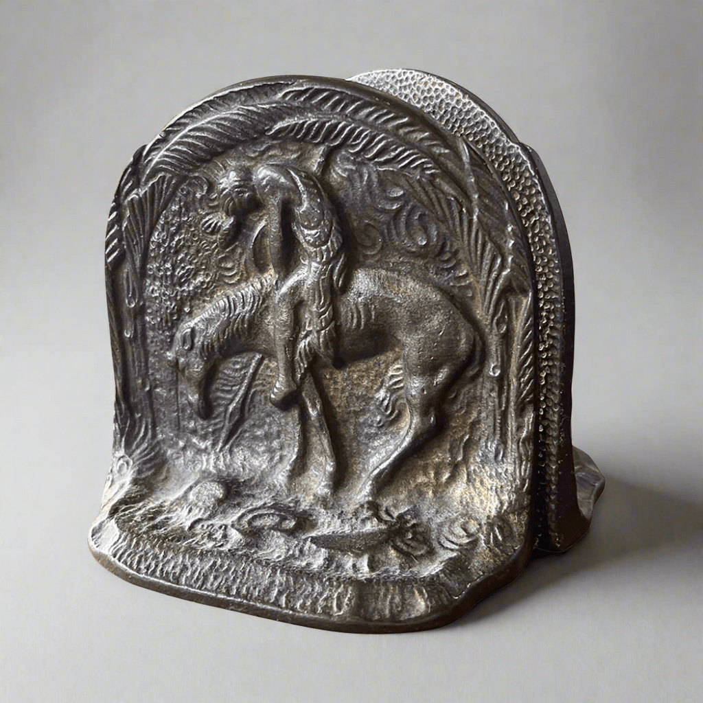 Vintage Bronze Indian Bookends | End of Trail Western Decor