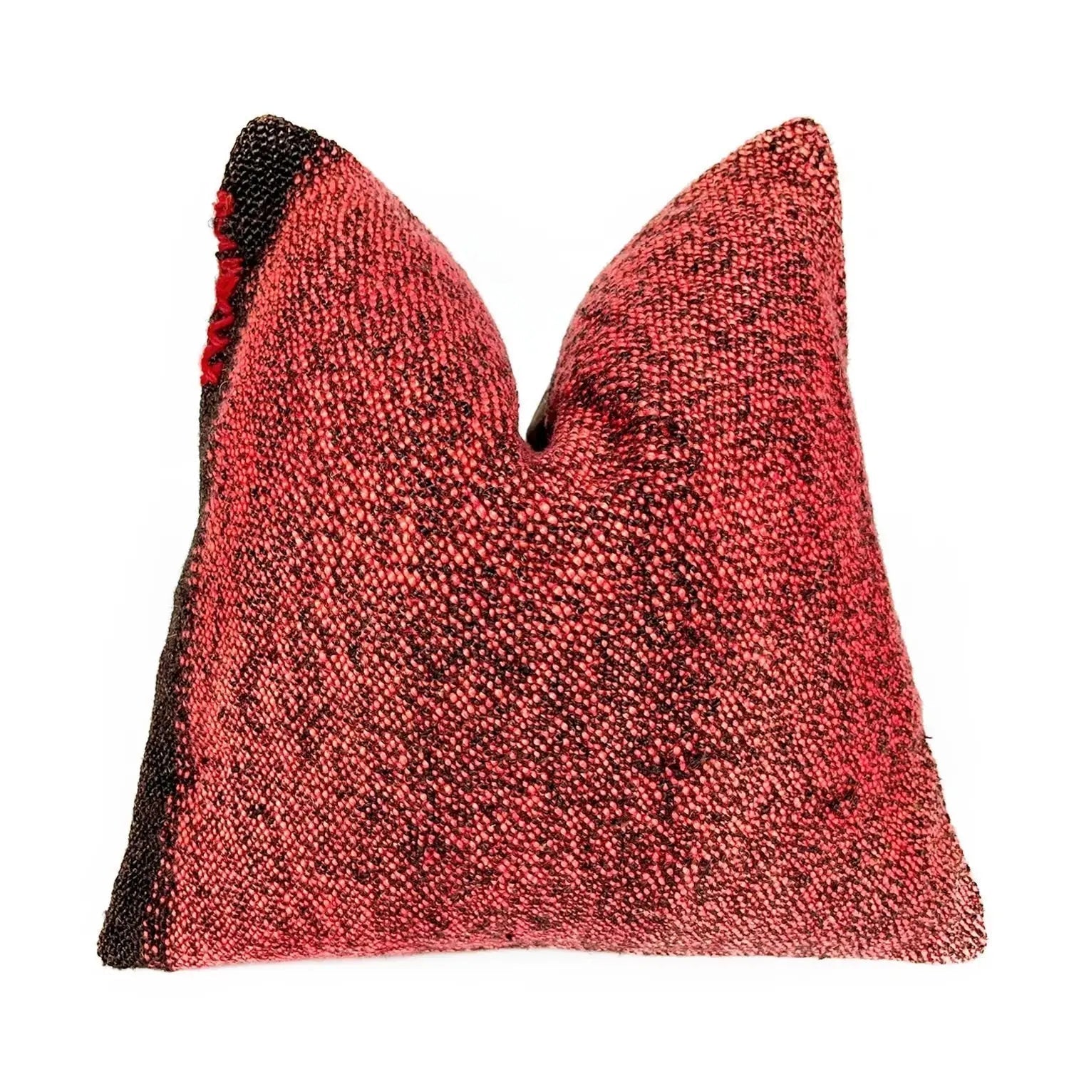 Vintage Red Woven Accent Pillow - accent pillowneed verificationPillowsHUNTEDFOX - Vintage Red Woven Accent Pillow - accent pillowPillowsredHUNTEDFOX - red vintage decorative accent pillow with black and white speckle - boho kilim pillow black stripe