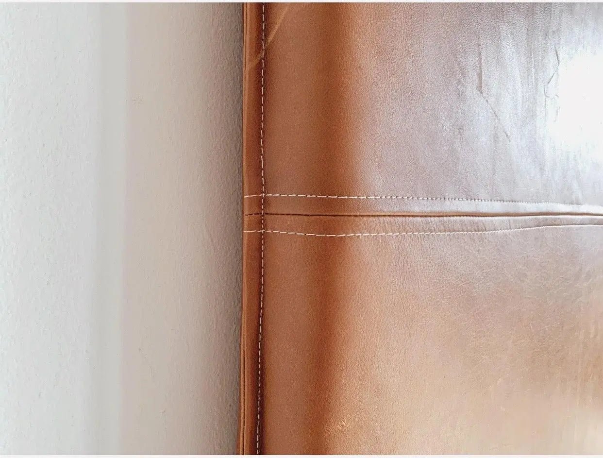 Wall Mount Bed | Classic Brown Leather Hanging Headboard | Queen - BrownclassicfurnitureHUNTEDFOX - Wall Mount Bed | Classic Brown Leather Hanging Headboard | Queen