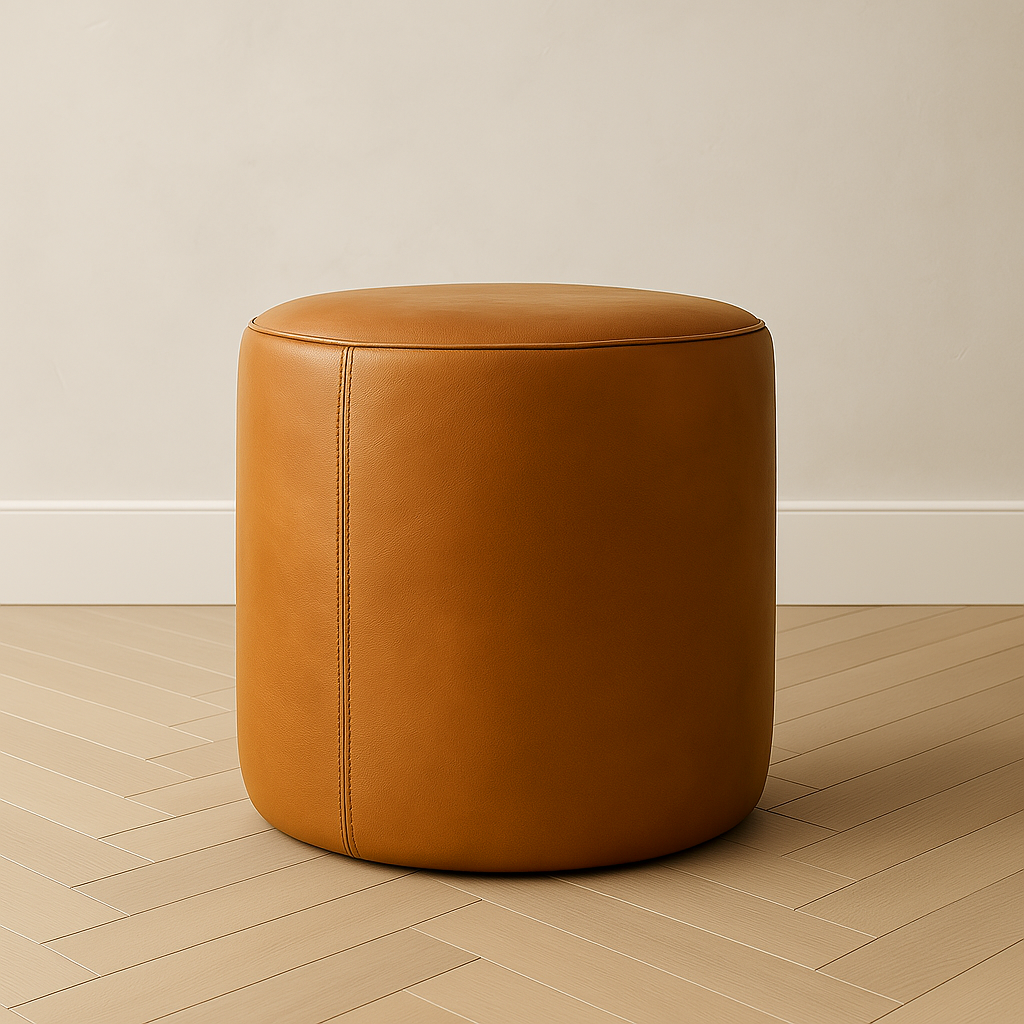 Classic Whiskey Brown Leather Ottoman | Leather Pouf – HUNTEDFOX Classic Whiskey Brown Leather Ottoman | Leather Pouf – HUNTEDFOX