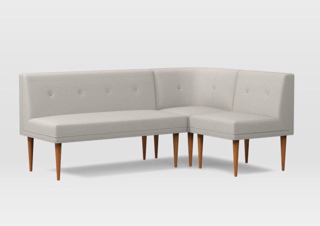 Whiskey Leather Corner Bench with Walnut Legs – Modern Dining - HUNTEDFOX - Whiskey Leather Corner Bench with Walnut Legs – Modern Dining