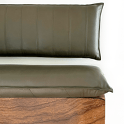 Whiskey Leather Corner Bench with Walnut Legs – Modern Dining - HUNTEDFOX - Whiskey Leather Corner Bench with Walnut Legs – Modern Dining