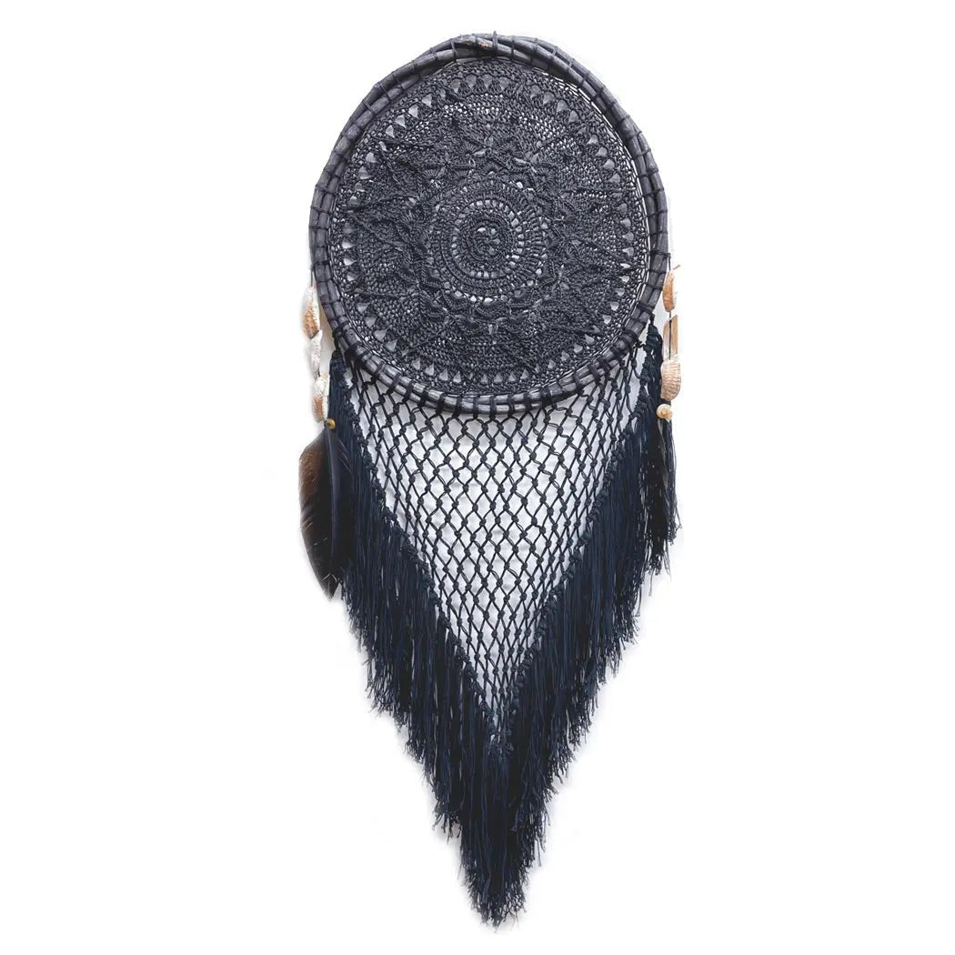 Black Dreamcatcher With Fringe - H U N T E D F O X