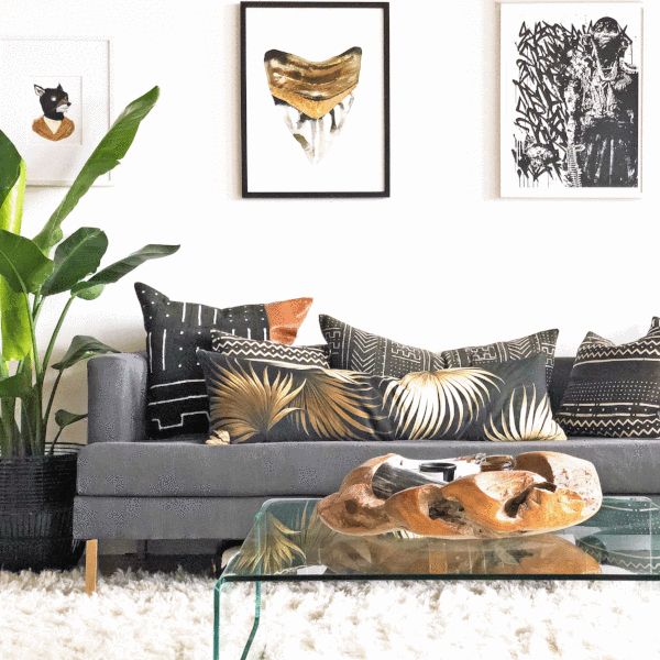 Black Palm Tree Body Pillow - HUNTEDFOX