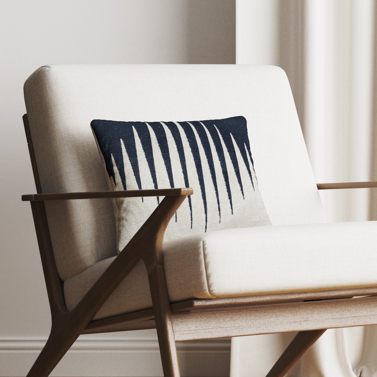 Black & White Modern Geometric Throw Pillow - HUNTEDFOX