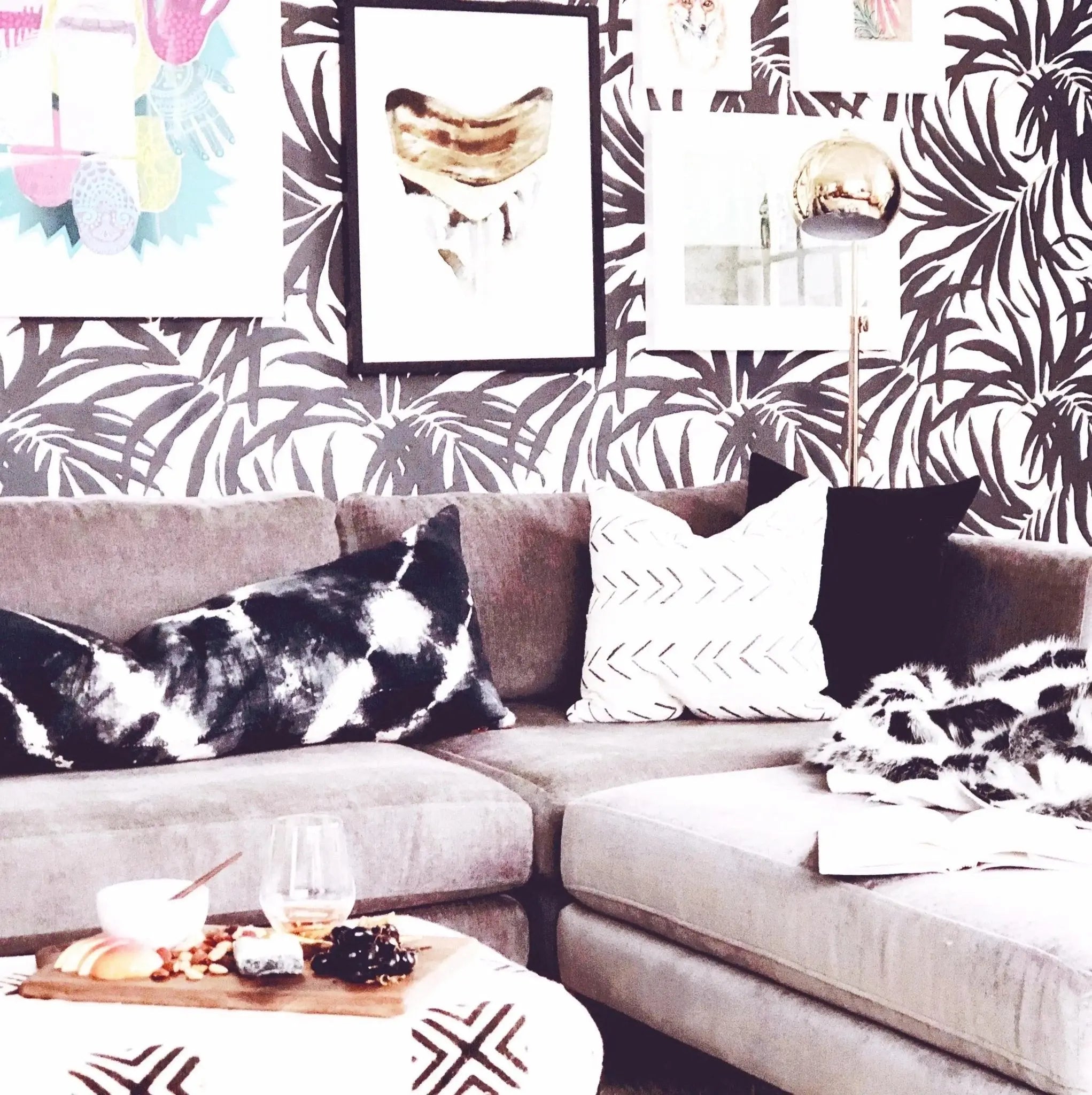 Black & White Mudcloth Large Lumbar - HUNTEDFOX