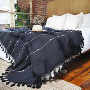 Black & White Striped Blanket - HUNTEDFOX