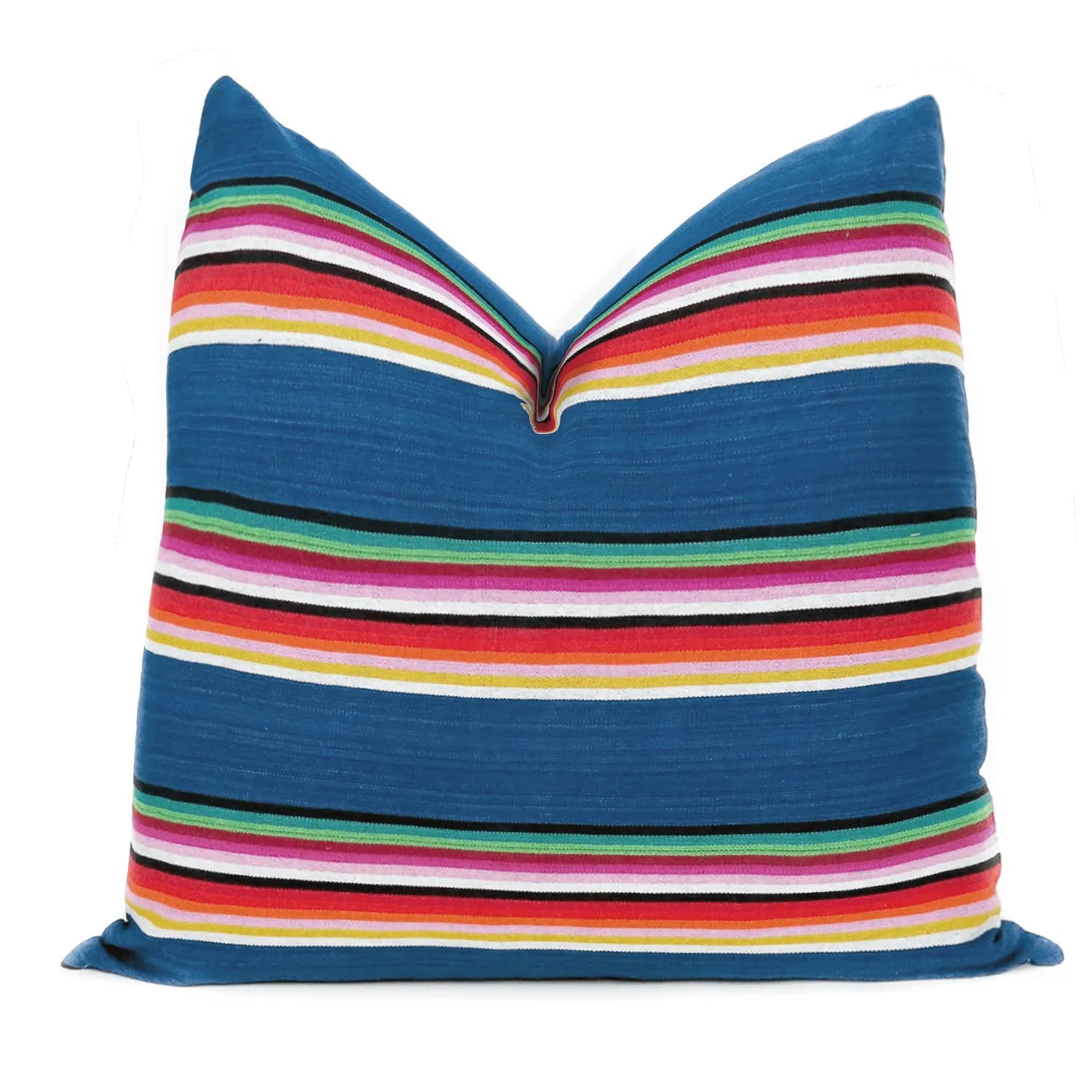 Blue Striped Throw Pillows - H U N T E D F O X